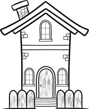 Hand drawn house or home coloring page for kids vector