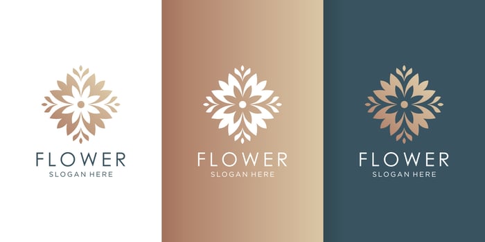 Elegant flower logo design. Logo template with creative concept. Premium Vector
