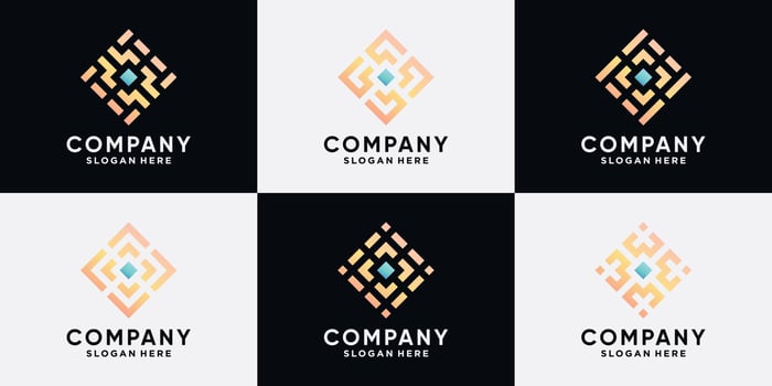 Set of creative logo design for business company with creative modern concept vector
