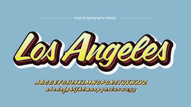 yellow and red modern calligraphy isolated letters for logos vector