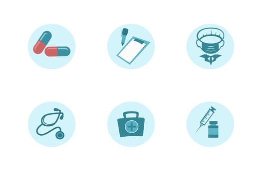 Medical device icon symbol illustration on white background isolated vector
