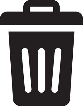 Trash bin. trash dustbin sign icon. black trash can vector
