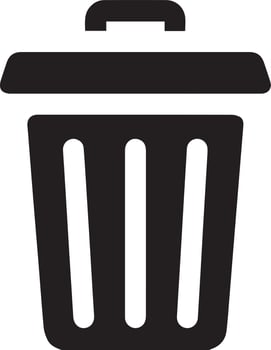 garbage can, rubbish bin icon vector