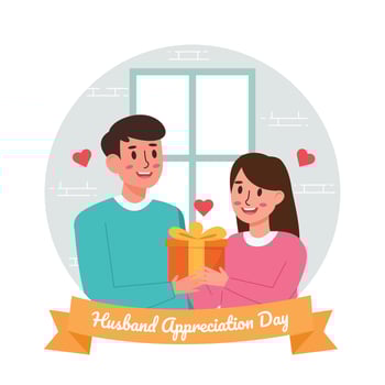 Husband and Wife Celebrate Husband's Appreciation Day vector