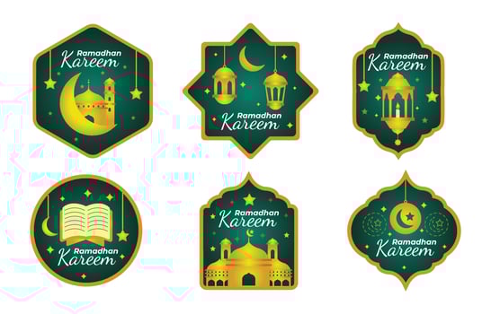 Ramadhan Sticker Set vector