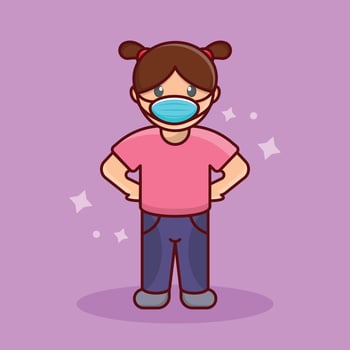 girl mask vector illustration on a background.Premium quality symbols. vector icons for concept and graphic design.