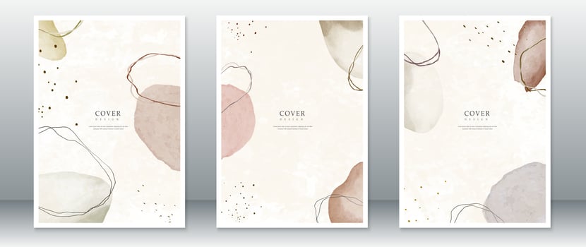 Cover page design with watercolor vector