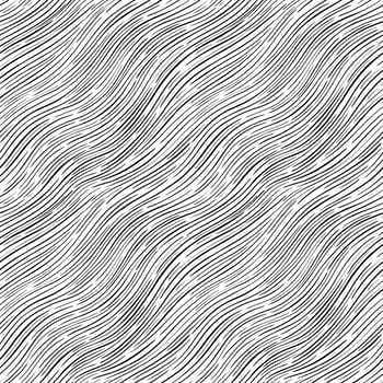 Seamless abstract wave pattern background. Decorative design freehand creative paint. Texture chaotic element. vector