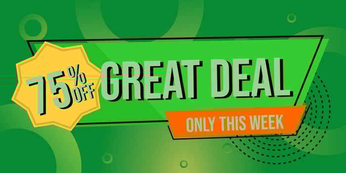 green banner with great deal text. modern banner collection vector