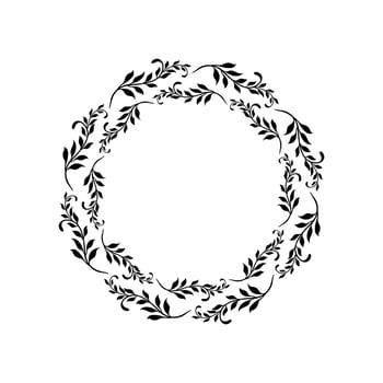 Round frame made of flowers. Vector illustration.