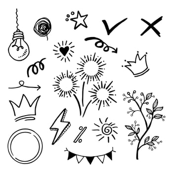 Doodle element vector set, for concept design.