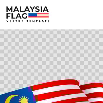 vector illustration of malaysia flag with transparent background. country flag vector template.