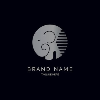 Elephant circle logo icon template design for brand or company and other vector
