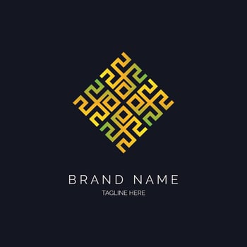 square modern geometric logo icon template design for brand or company and other vector