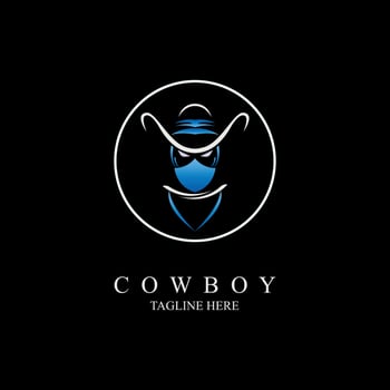 cowboy logo modern style design template for brand or company and other vector