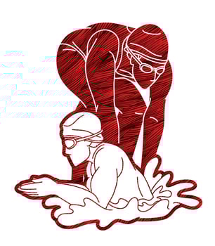Silhouette Swimming Action Swimmer vector