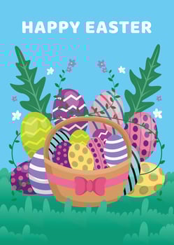 happy easter day background design vector