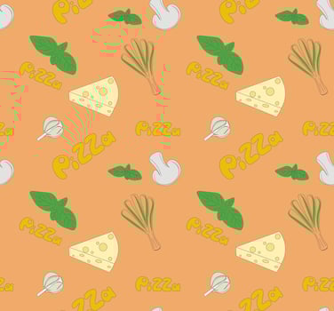 Seamless pattern with pizza vector
