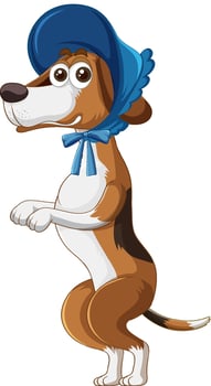 A beagle dog standing on two legs vector