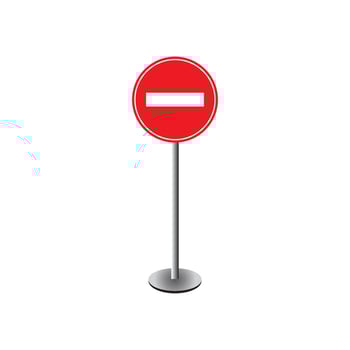 Vector of blank road sign on isolated white background