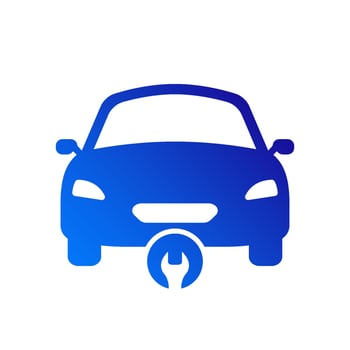 Auto Mechanic Maintenance Silhouette Icon. Car Fix Service Glyph Pictogram. Vehicle Transportation Technology Assistance. Automotive Repair Concept with Wrench Icon. Isolated Vector Illustration.