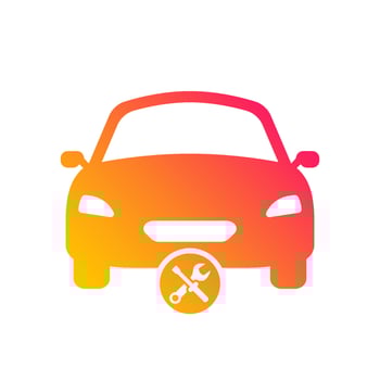 Automotive Fix Service Silhouette Icon. Car Repair Concept Glyph Pictogram. Auto Mechanic Maintenance with Wrench Logo. Vehicle Transportation Technology Assistance Icon. Isolated Vector Illustration.
