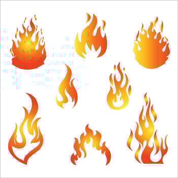 fire flames set vector