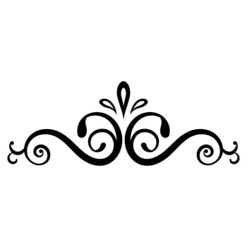 Vintage floral ornament, Hand drawn decorative element, vector illustration of floral element isolated on white background, design for page decoration cards, wedding, banner, frames