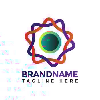 Infinity Stars Circle Logo Design Template vector