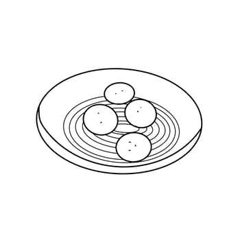 Pasta Italian Meal Food for Dinner Hand drawn organic line Doodle vector