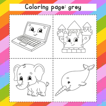 Coloring book for kids. Cartoon character. Vector illustration. Black contour silhouette.