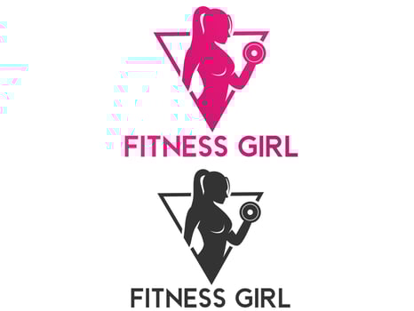 Female fitness gym vector logo design