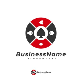 Poker card logo vector template, Creative Gambling logo design concept