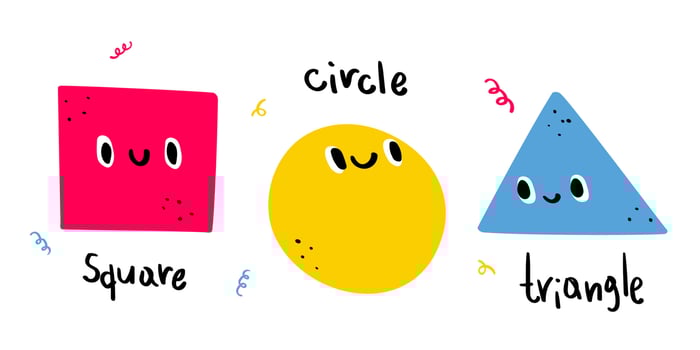 Hand drawn doodle vector set of shapes for kids