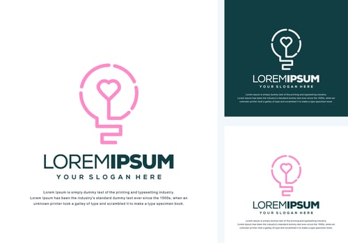 abstract bulb and leaf logo design vector