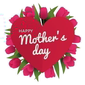 Mother's day greeting card with beautiful blossom flowers vector