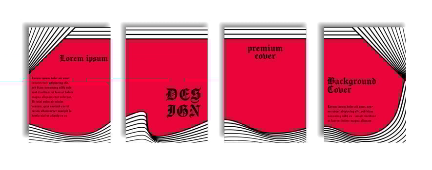 red color abstract line pattern background cover design. modern background design with dark color. red black white placard poster vector cover template.