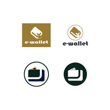 wallet logo design icon vector