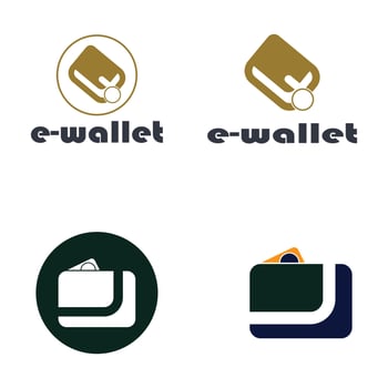 wallet logo design icon vector