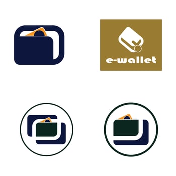 wallet logo design icon vector