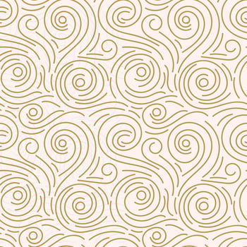 Abstract hand drawn doodle thin line wavy seamless pattern. Curly linear messy background. vector