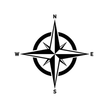 Compass icon. Compas icon vector isolated on white background. Modern compass logo design, Compass icon simple sign.