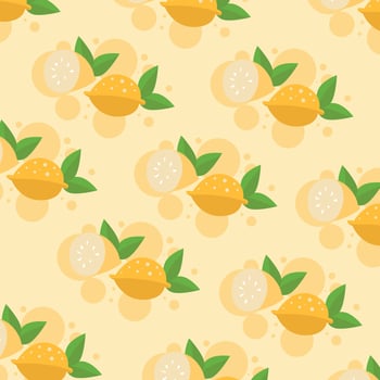 cute lemons orange pattern background. Vector illustration