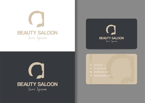 Beauty Natural Logo Design With Business Card vector