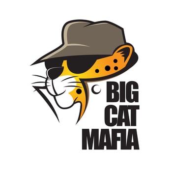 Big Cat Mafia cartoon. can be used for tshirt printing, logo, book cover, poster or any other purpose. vector
