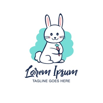 Bunny and carrot vector illustration