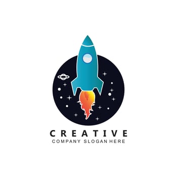 vector icon plane logo, space rocket, premium design