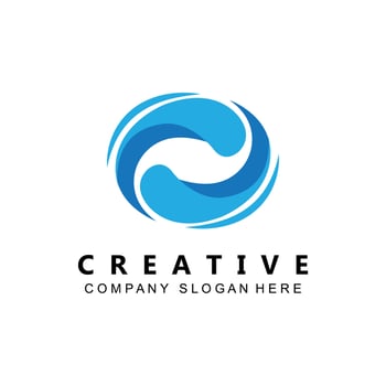 simple ocean wave logo icon vector
