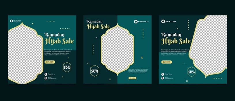 Ramadan sale social media post banner promotion template vector