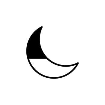 Moon, Night, Moonlight, Midnight Solid Line Icon Vector Illustration Logo Template. Suitable For Many Purposes.